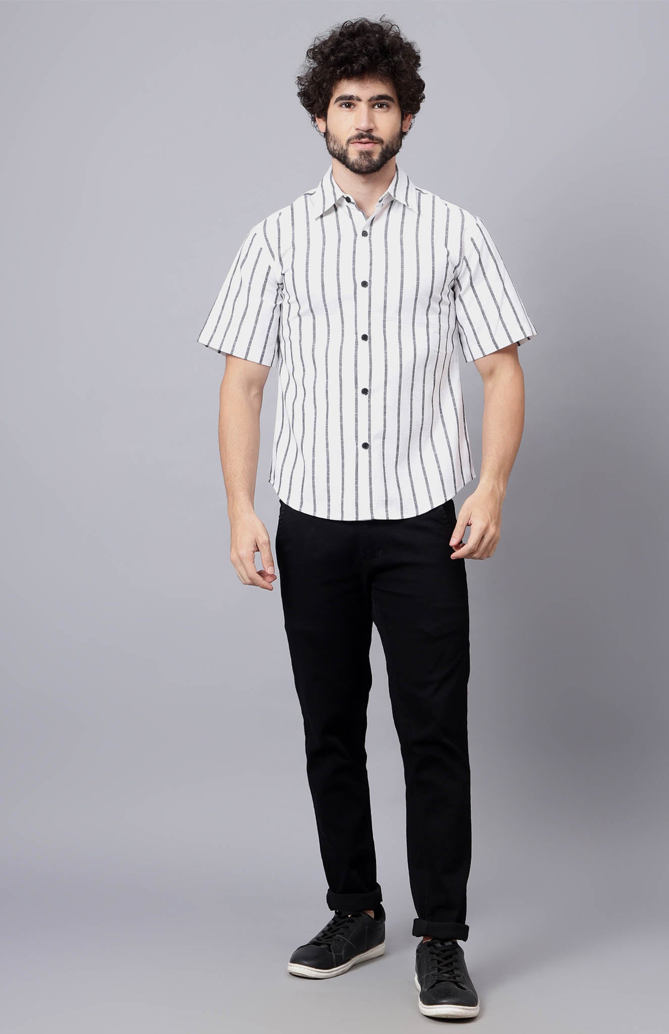 White Lines | White & Black Summer Shirt