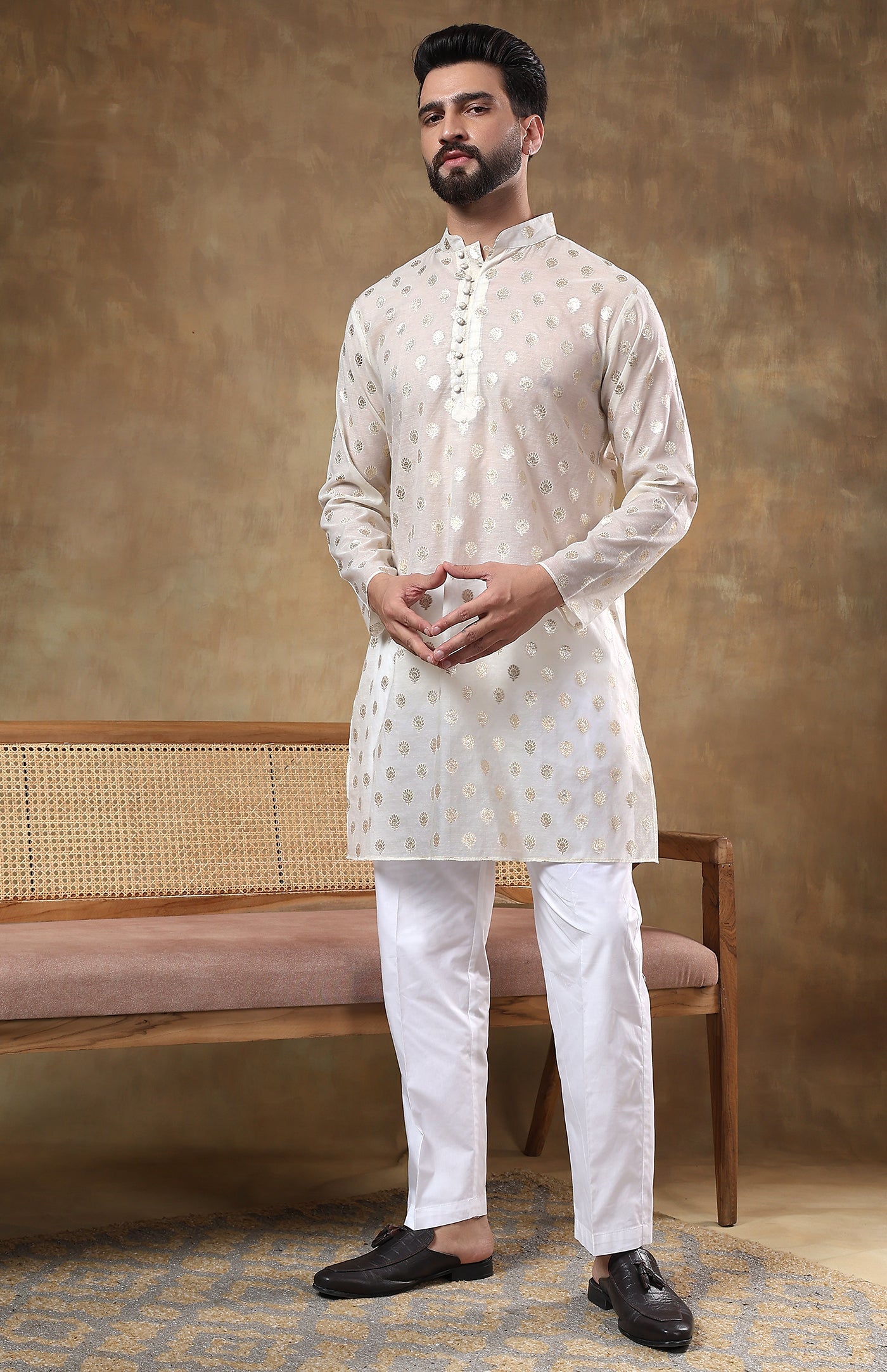 Zardozi Charm | Chanderi Raw Silk Kurta