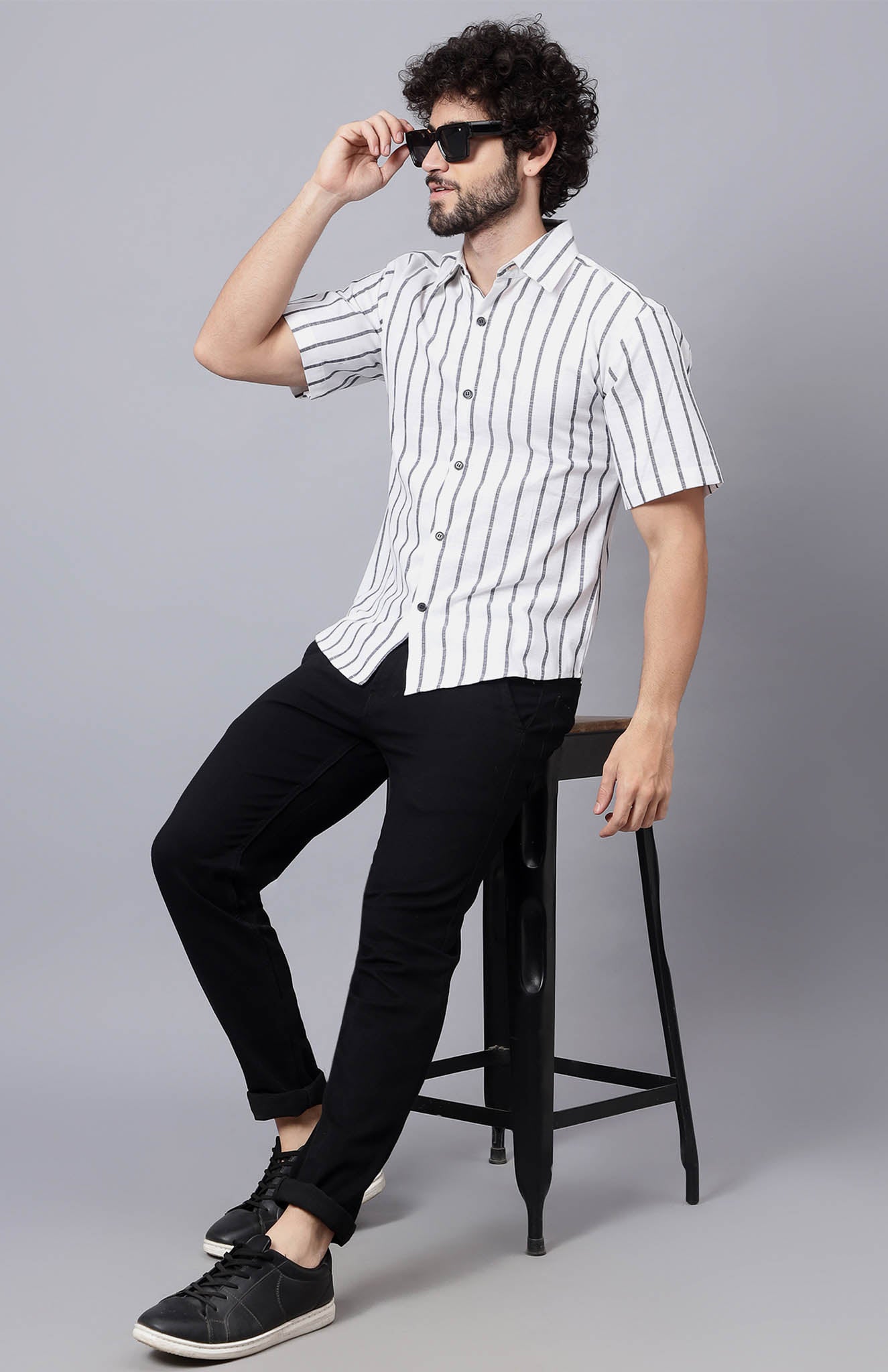 White Lines | White & Black Summer Shirt