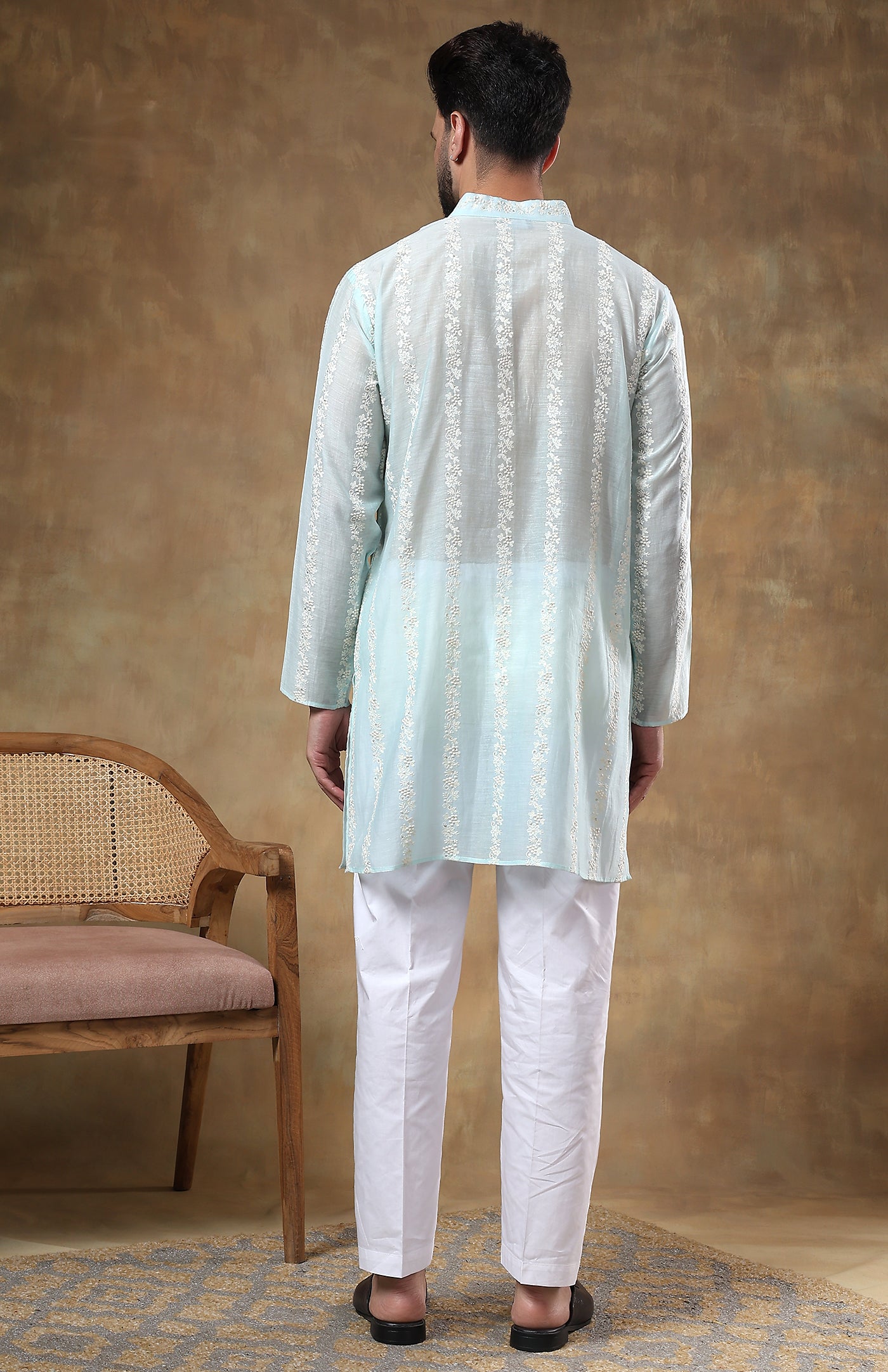 Aasmani Gulzar | Chanderi Cotton Silk Kurta