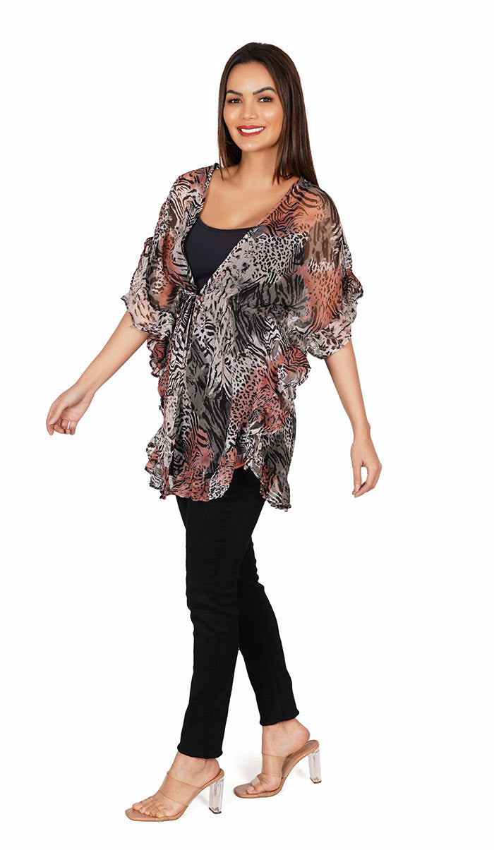 Abstract-print-Kaftan-Style-Top--Swimsuit-Cover-Ups--Beach-Dress