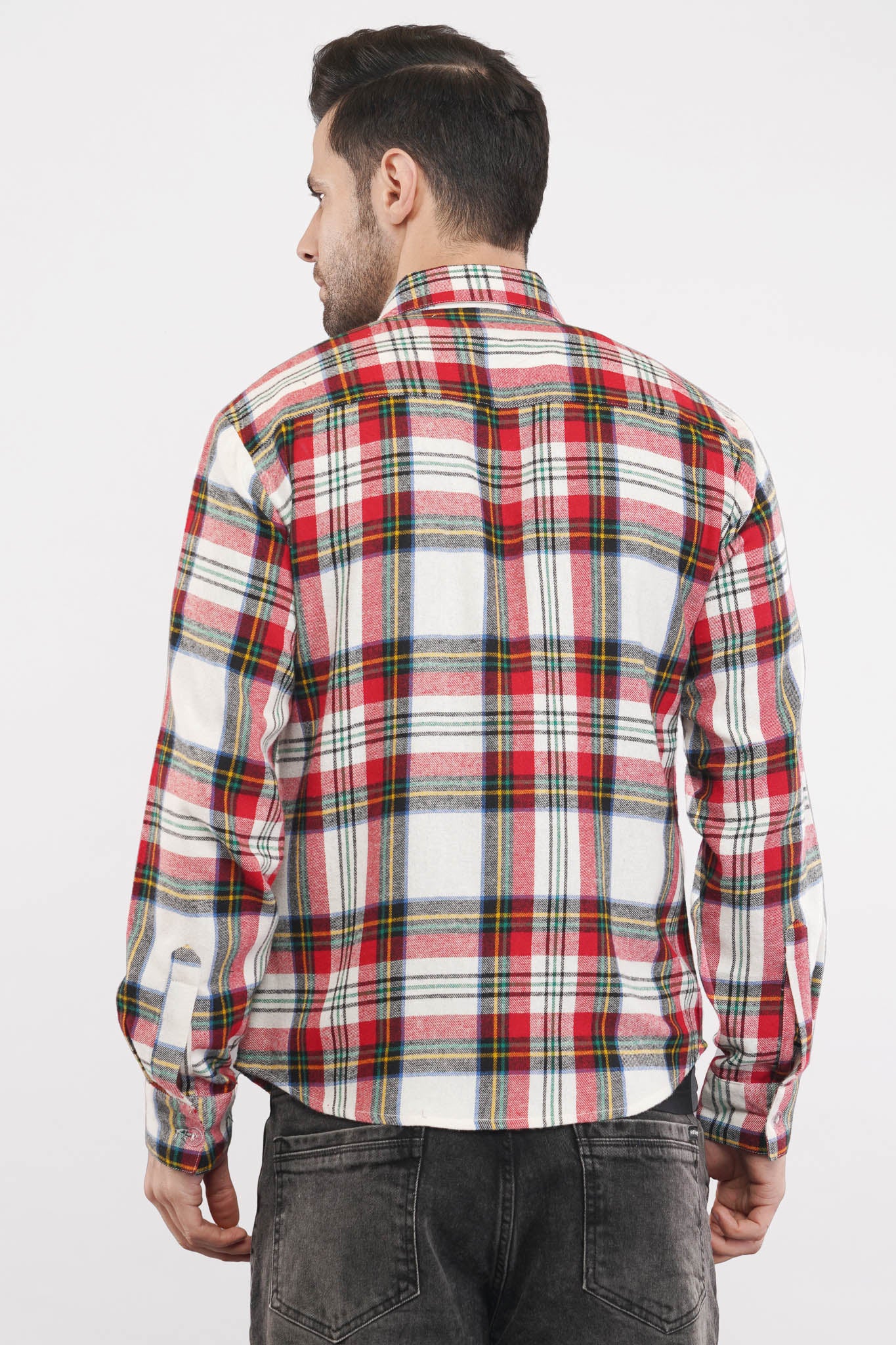 Regal Oxford | Red & White Oxford Checkered Shirt- Luxeliv Men