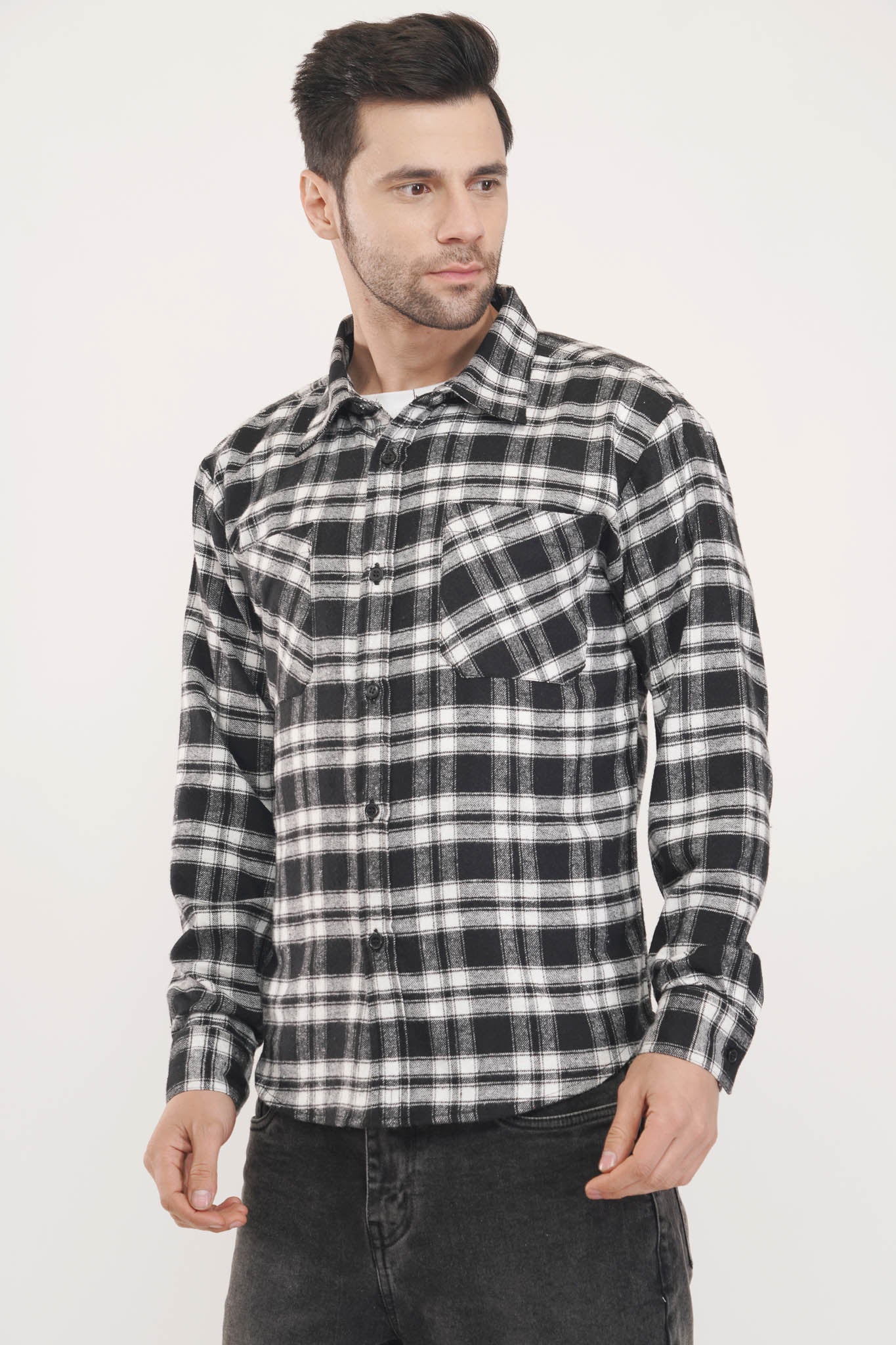 Regency Checks | Black & White Oxford Checkered Shirt