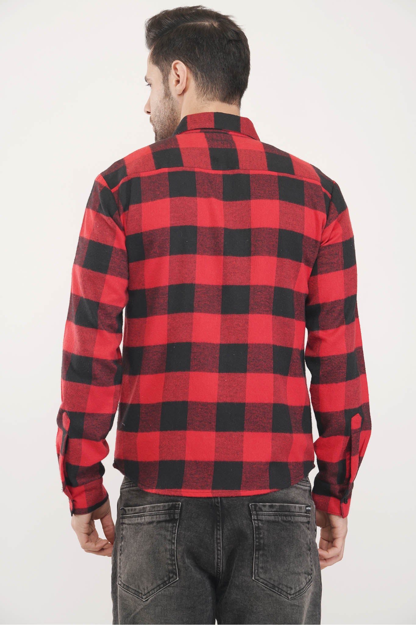 Dapper Line | Red & Black Oxford Checkered Shirt - Luxeliv Men