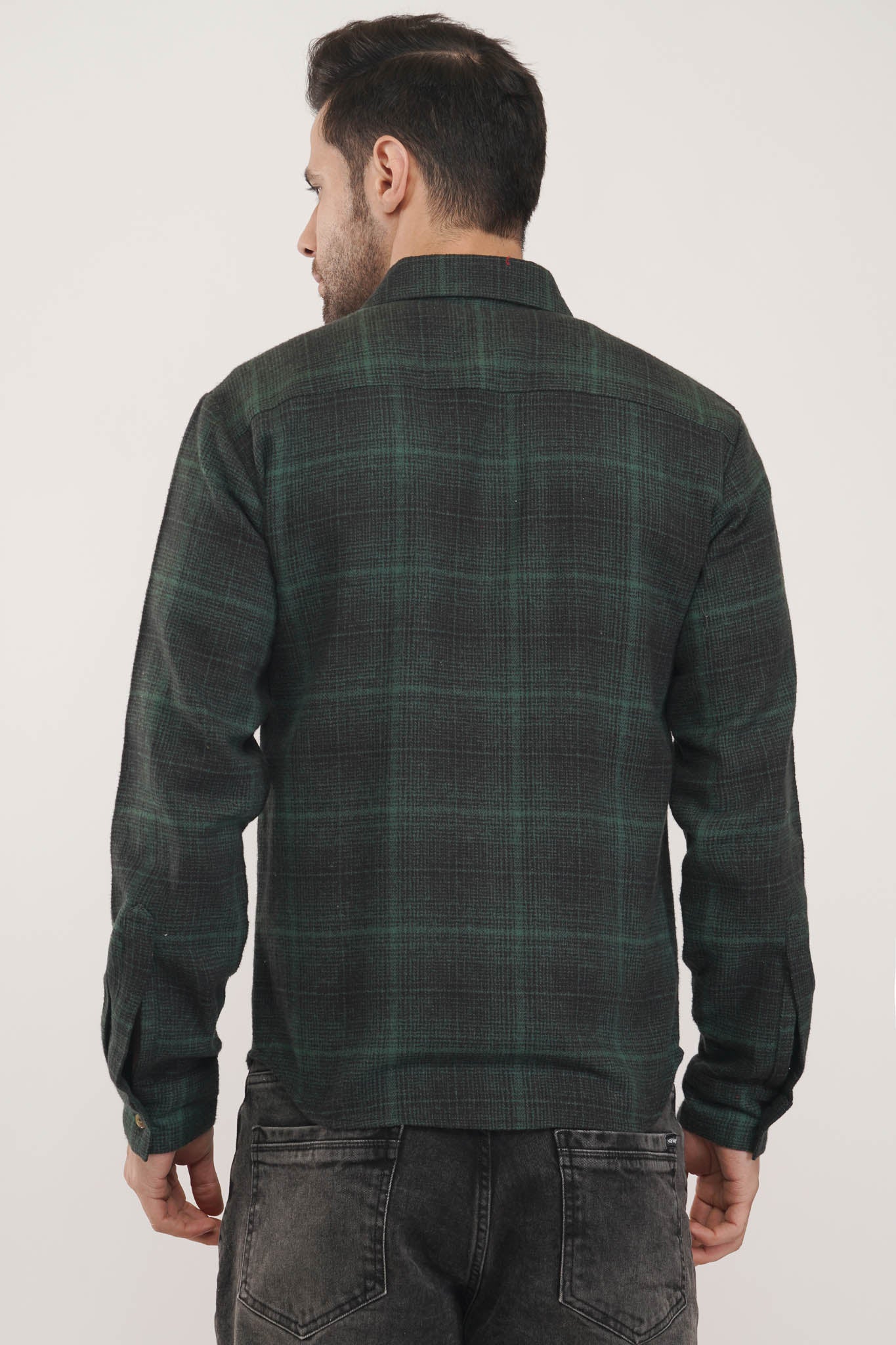Sleek Noble | Green & Black Checkered Shirt-Luxeliv Men