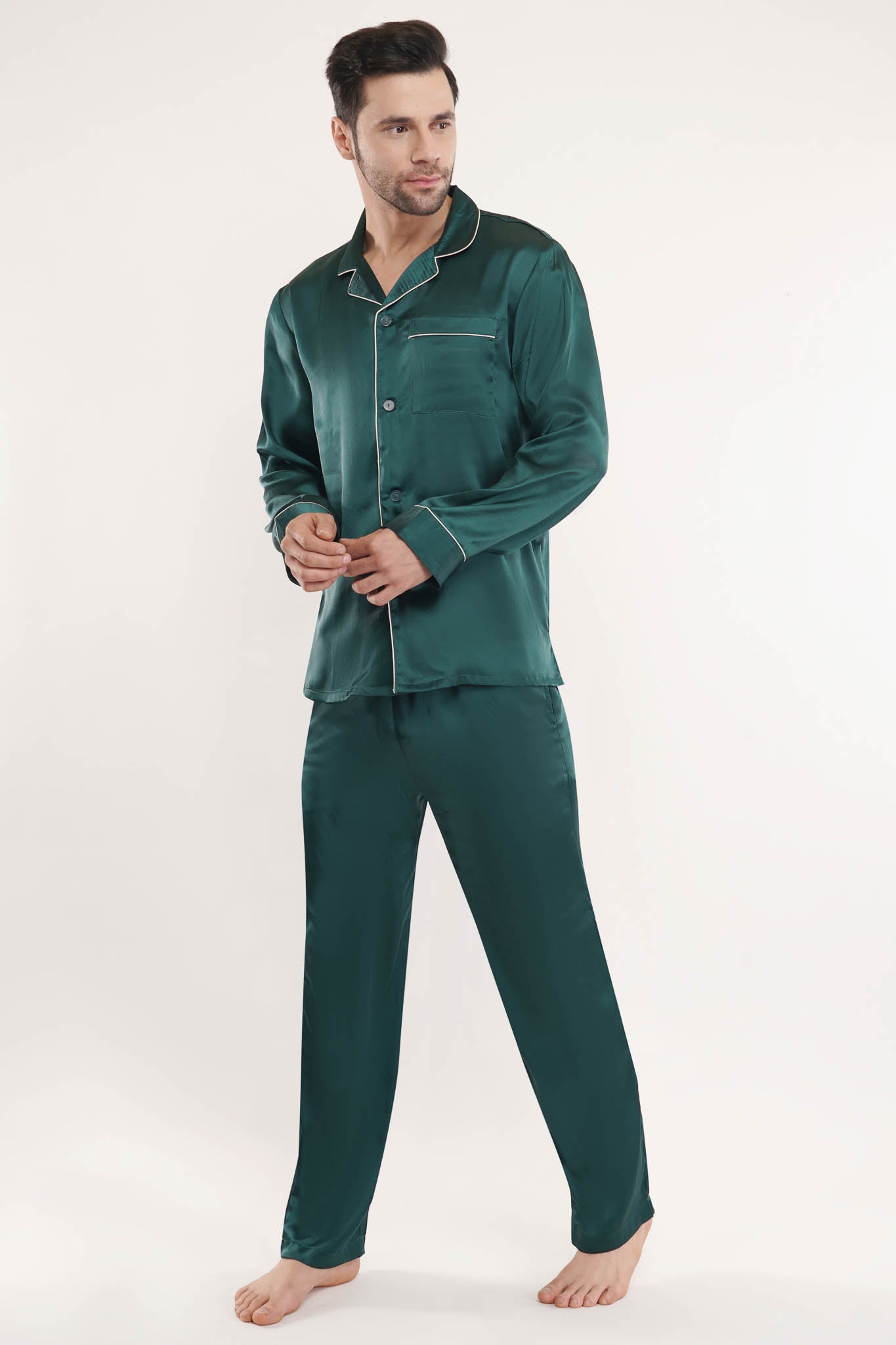 Lush Green | Satin Loungewear Set