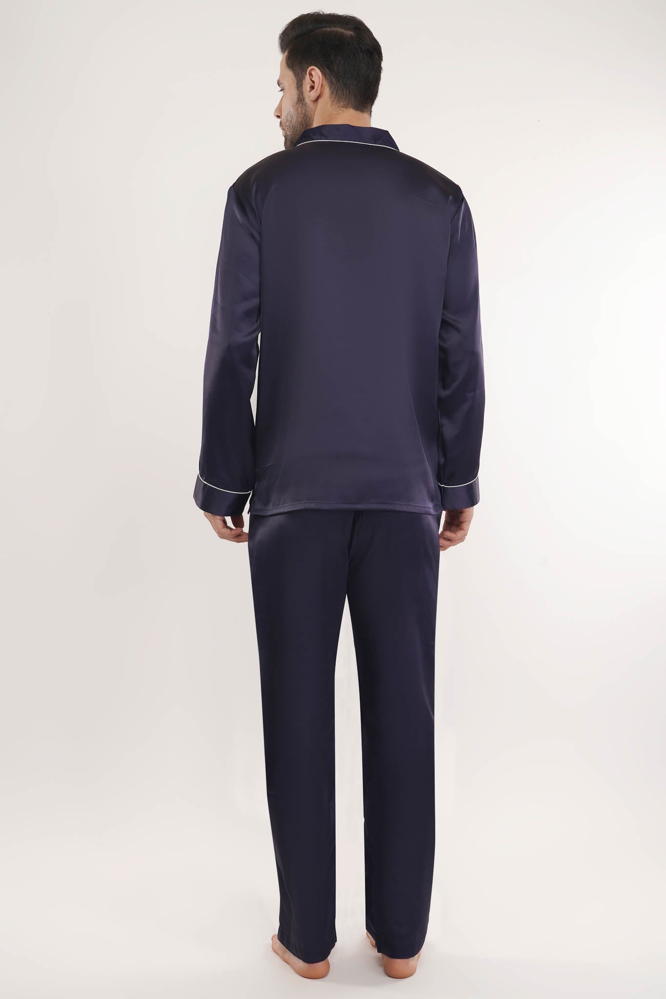 Navy Night | Navy Blue Satin Loungewear Set