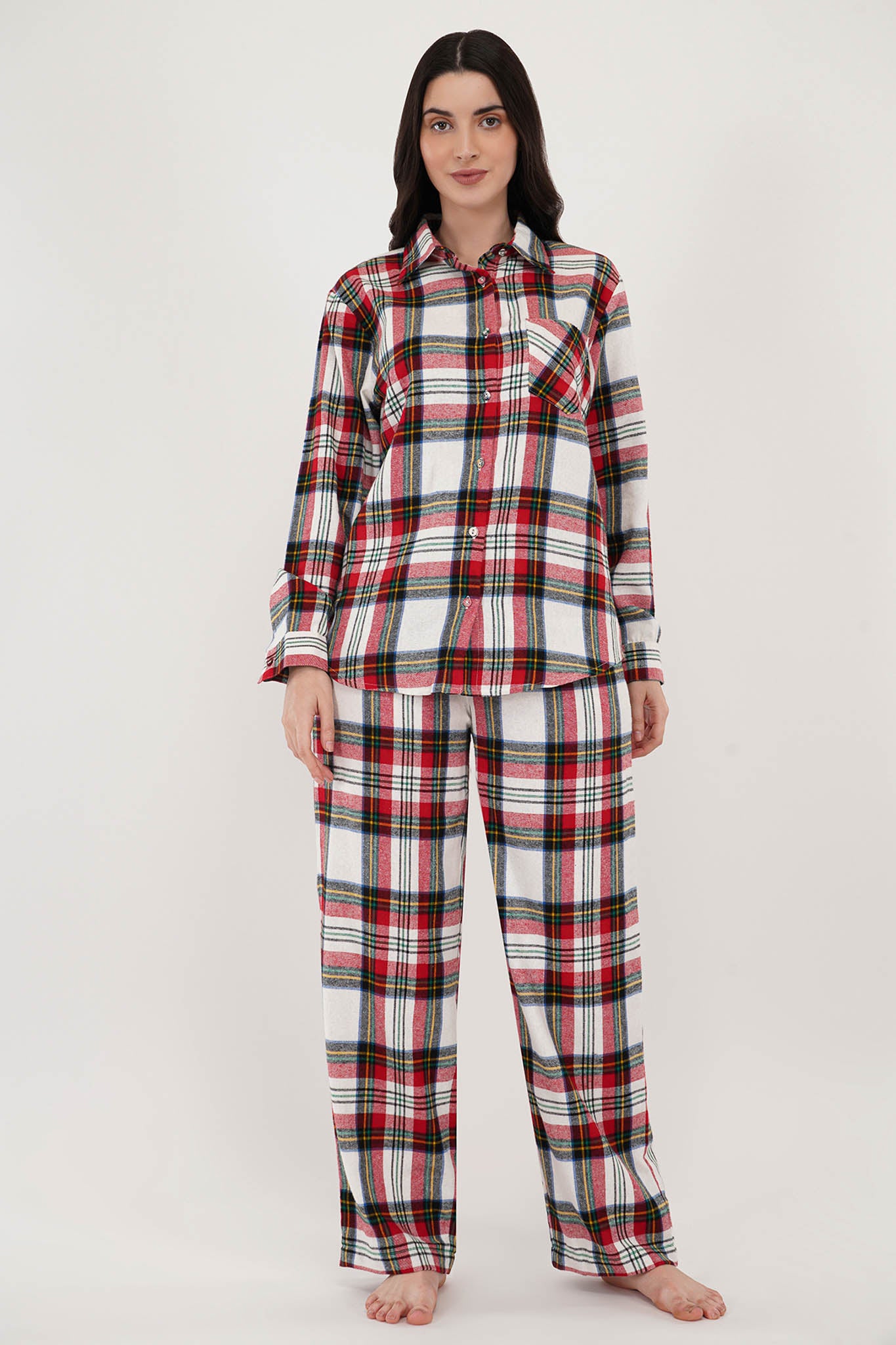 Blissful Red & White Loungewear Set