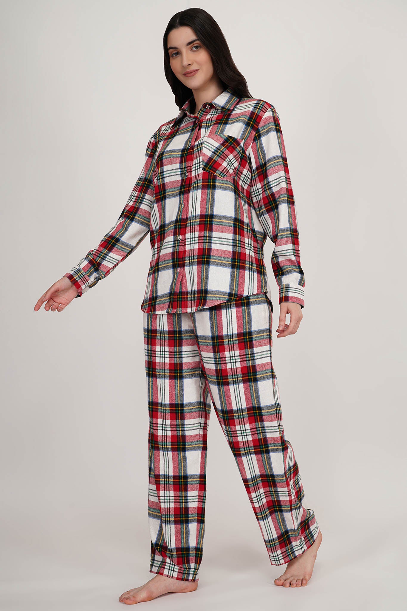 Blissful Red & White Loungewear Set