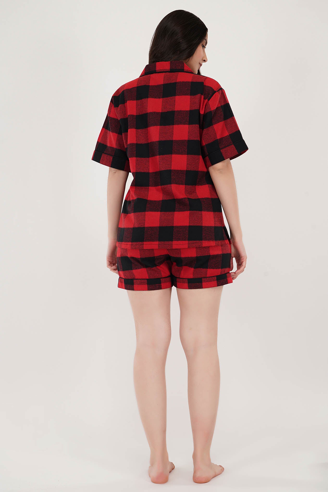 Lala Red Loungewear Set | Red & White Shorts Set | Luxeliv Loungewear
