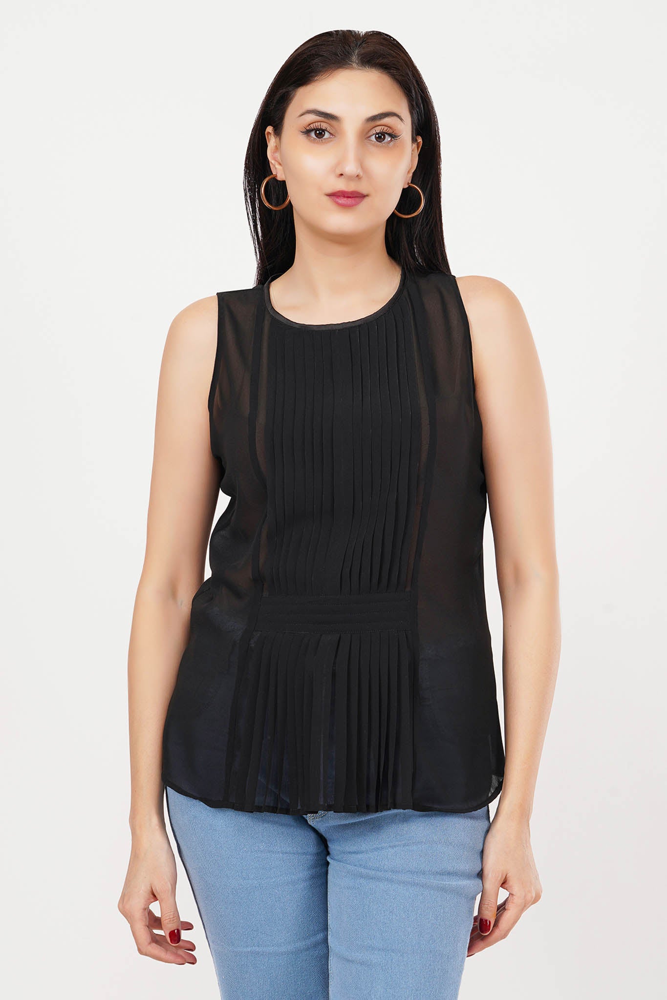 Sassy Black | Sheer Black Top