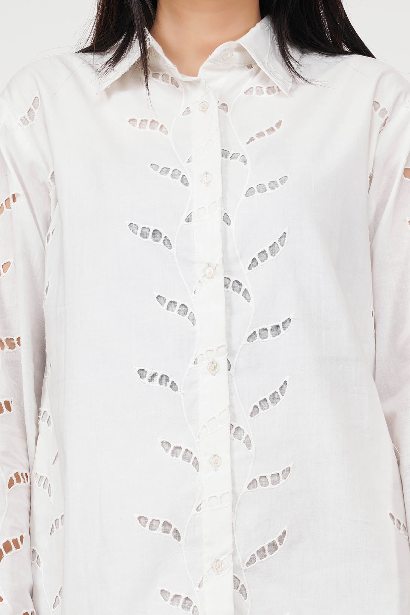 Summer Breeze White Leaf Dress | 100% Cotton | Luxeliv Women