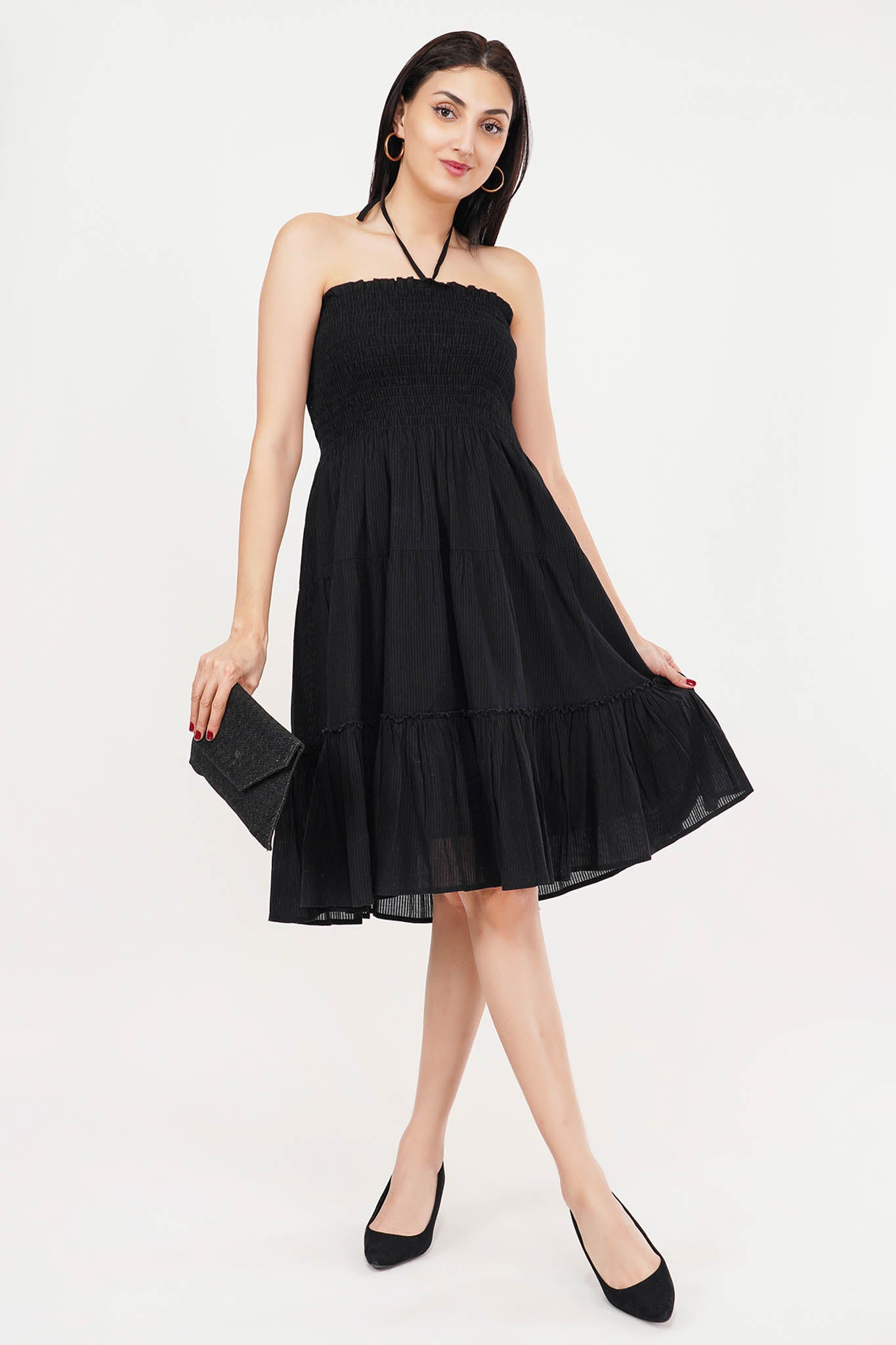 Black Cotton Summer Dress for Women | Luxeliv