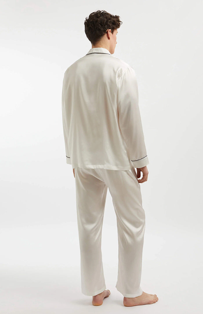 Classic White | Men's Satin Loungewear Set