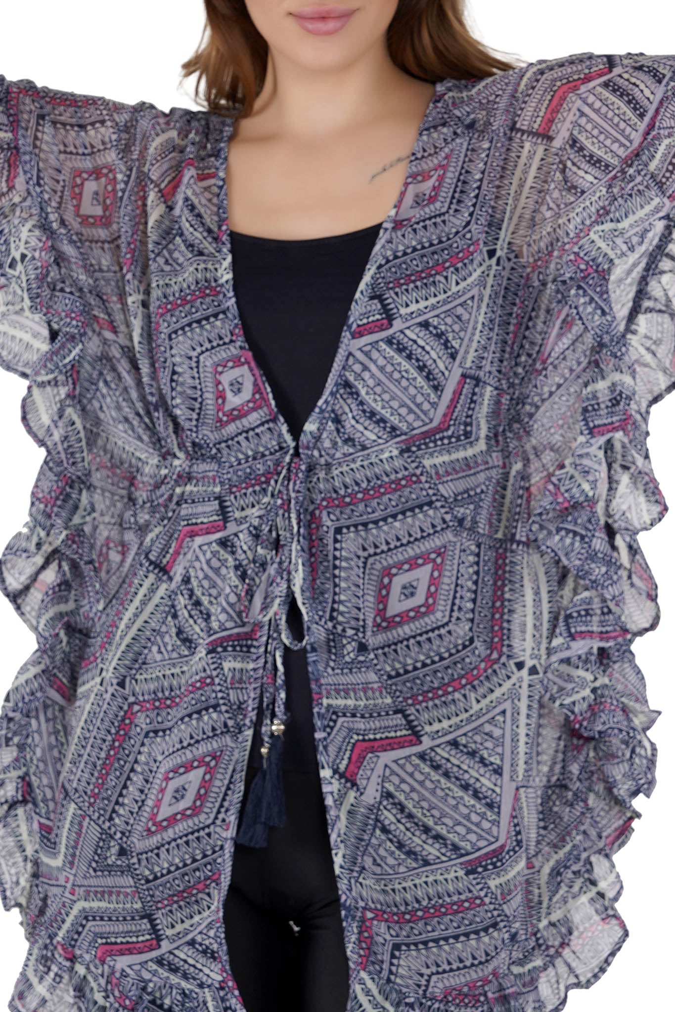 Abstract Print Kaftan Swim Cover-Up Beach Dress