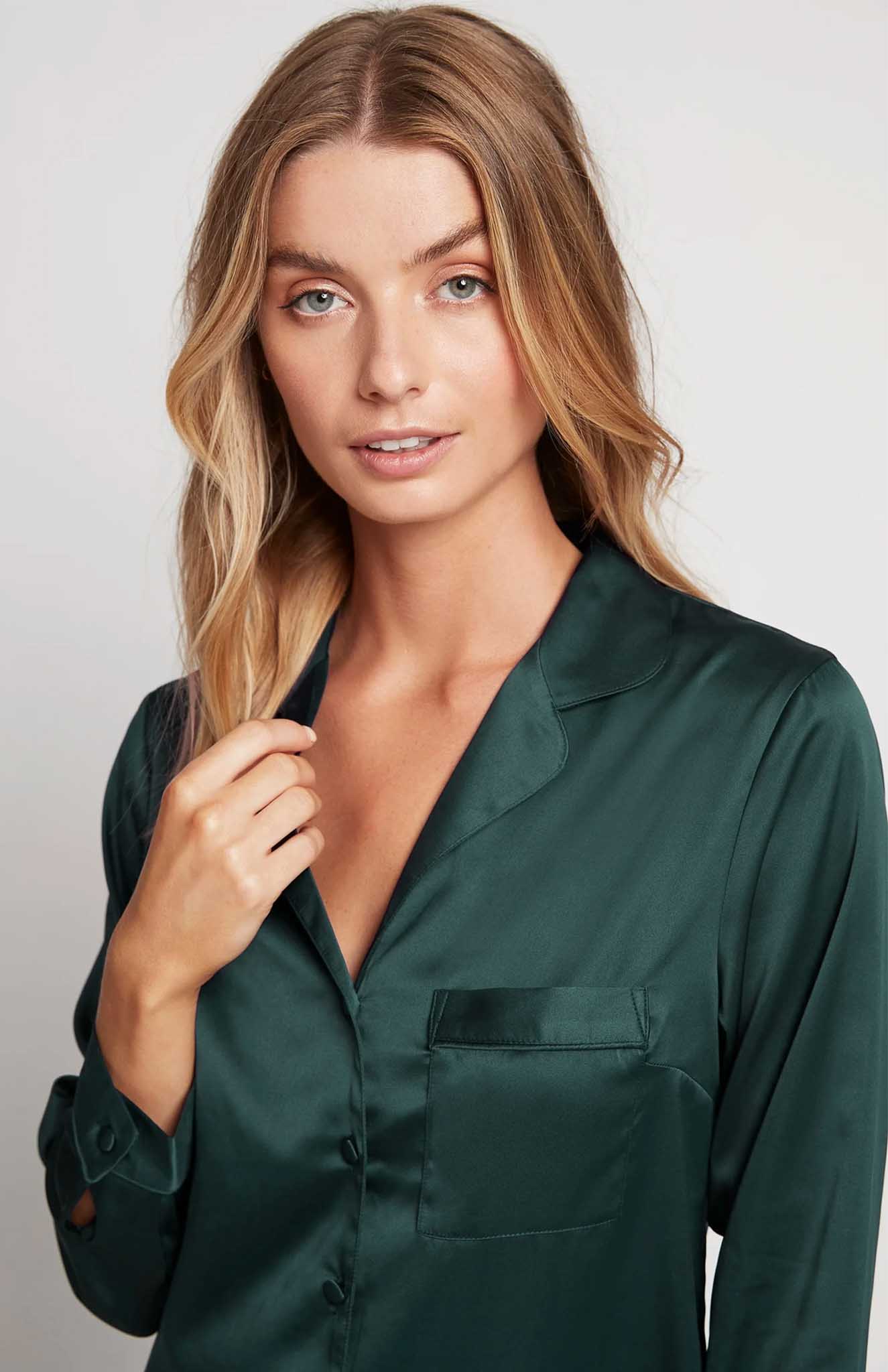 Green Grace | Emerald Green Loungewear Set Women