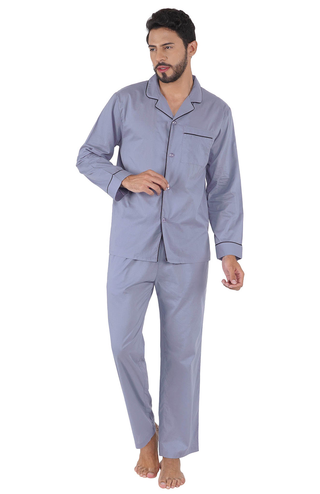 Green Oasis Cotton Lounge Wear Set for Men | Luxeliv