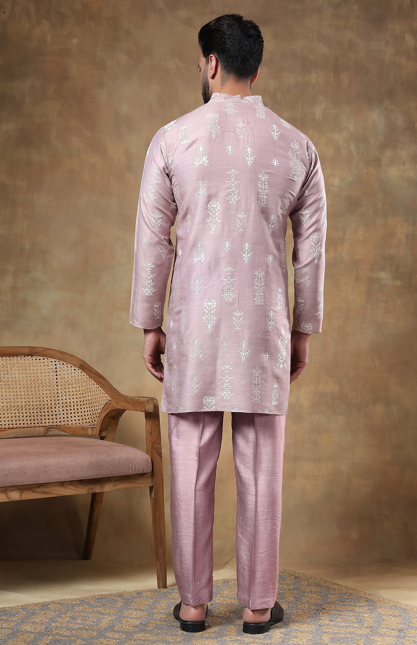 Gulabi Gala | Raw Chanderi Silk Kurta