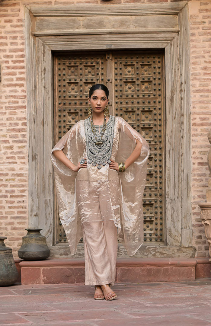 Noor-e-Ivory | Embroidered Suit Set By Ankhira