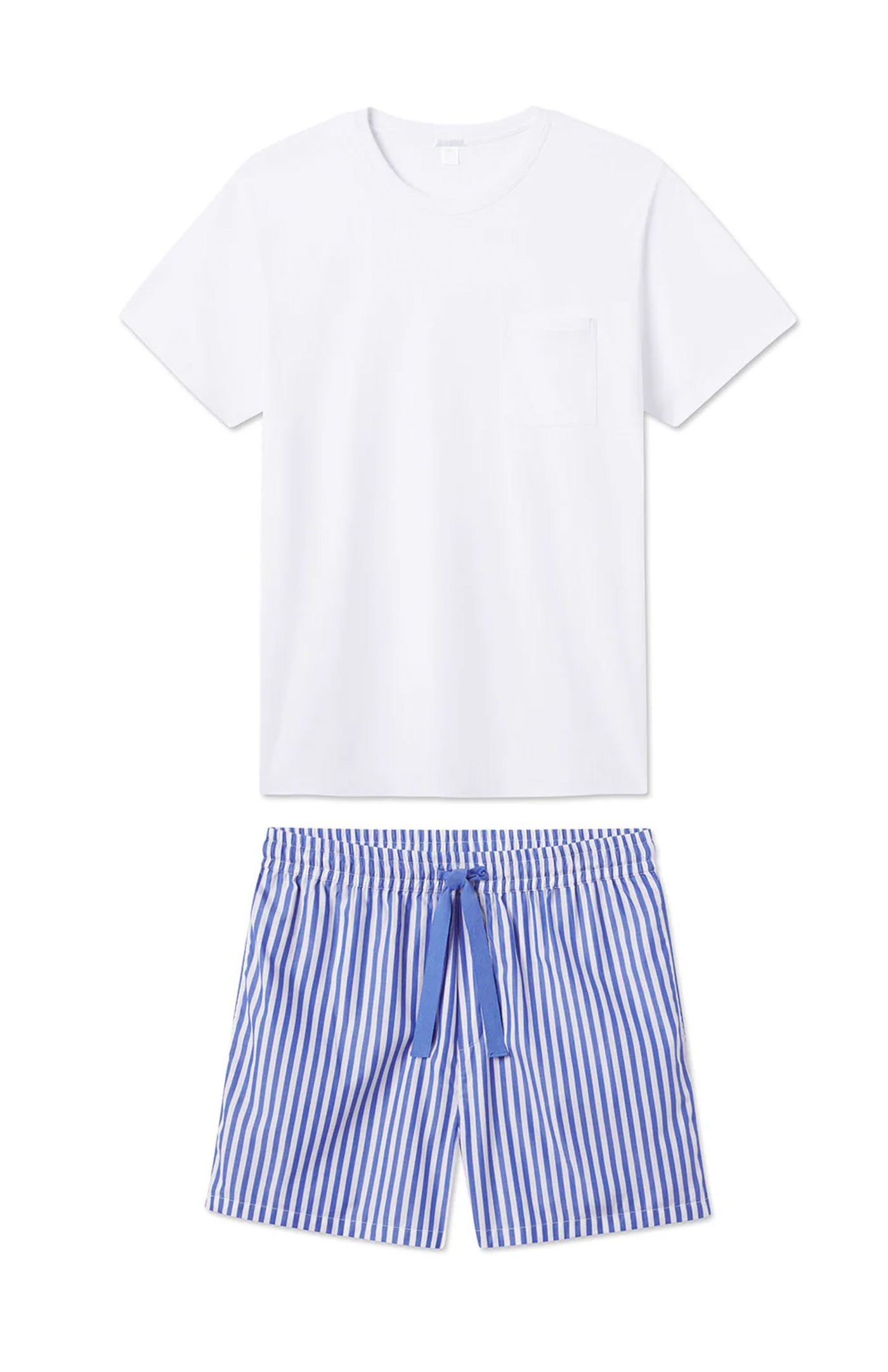 Blue Riviera | White T-shirt & Shorts | Co-ord Set | 100% Cotton