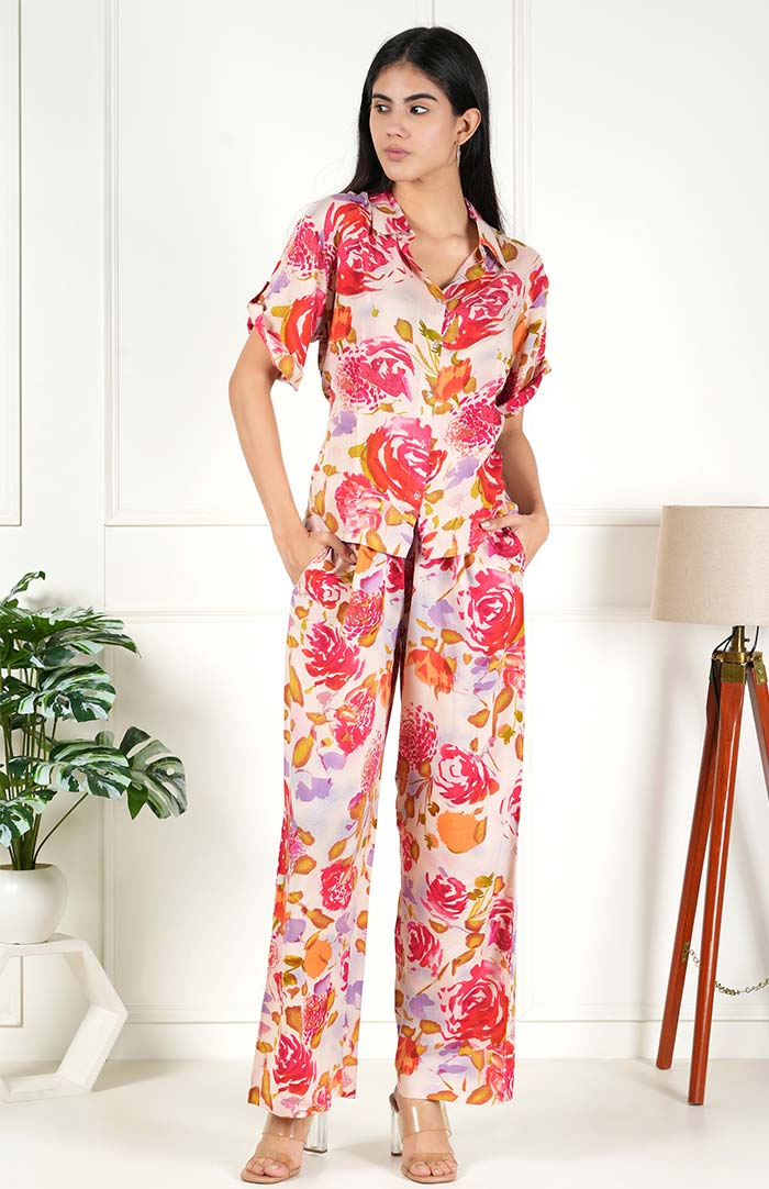 Flora-Party | Multicolor Pastel Co-ord Set