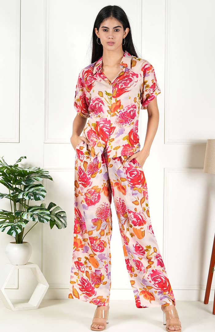 Flora-Party | Multicolor Pastel Co-ord Set