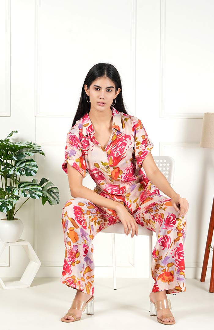 Flora-Party | Multicolor Pastel Co-ord Set