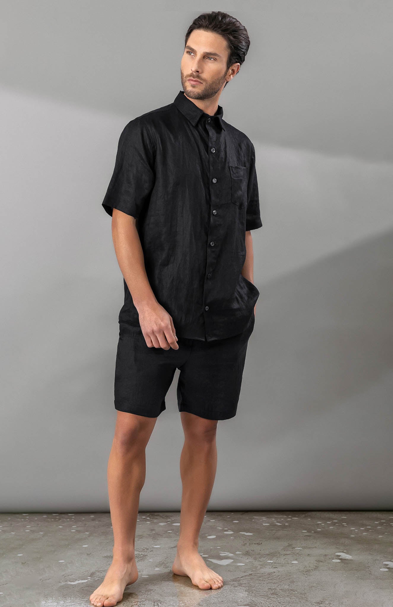 Stealth Comfort Black Linen Duo | Co-ord Set | Luxeliv men | Daywear