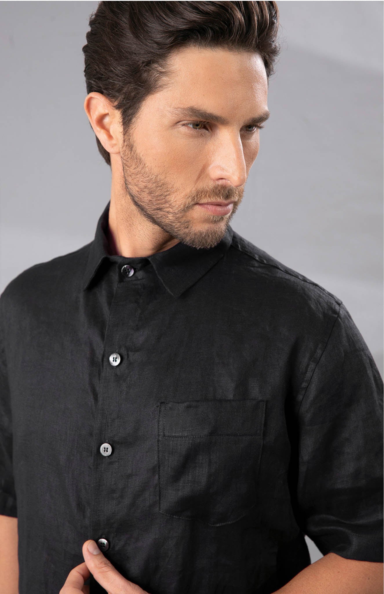 Stealth Comfort Black Linen Duo | Co-ord Set | Luxeliv men | Daywear