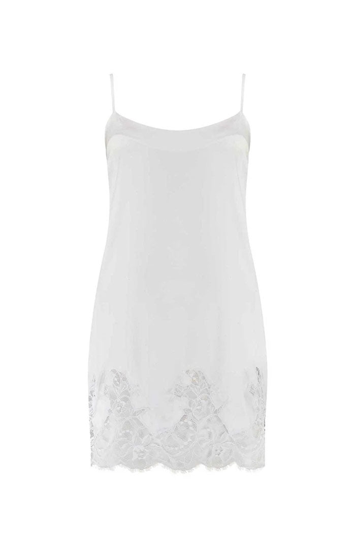 New Bride | White Satin & Lace Couture Slip Dress
