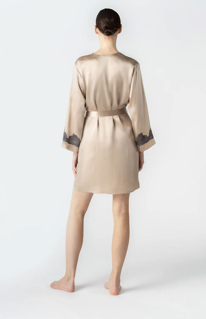 Golden Lady | Gold Couture Satin & Lace Robe