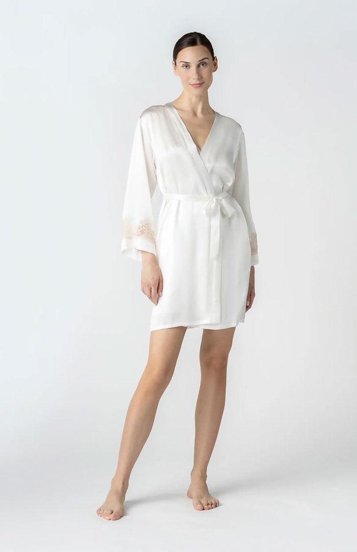 Blissful Ivory | Ivory Couture Satin & Lace Robe