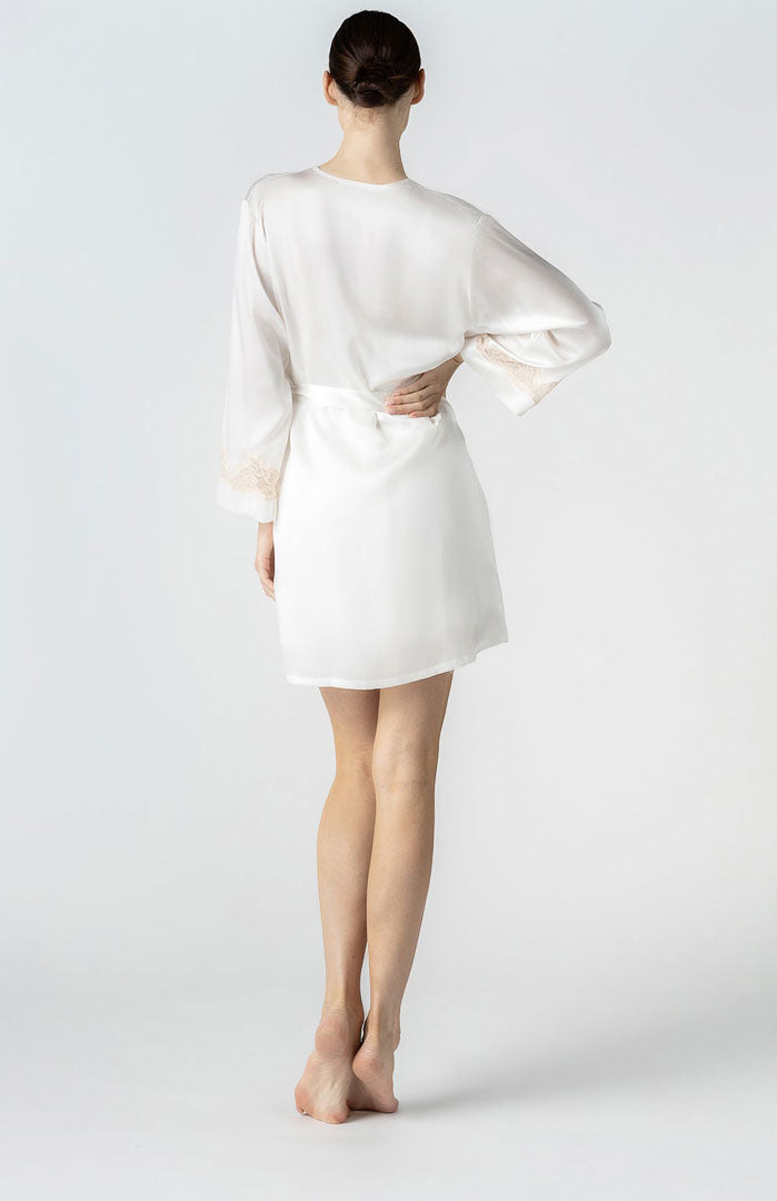 Blissful Ivory | Ivory Couture Satin & Lace Robe