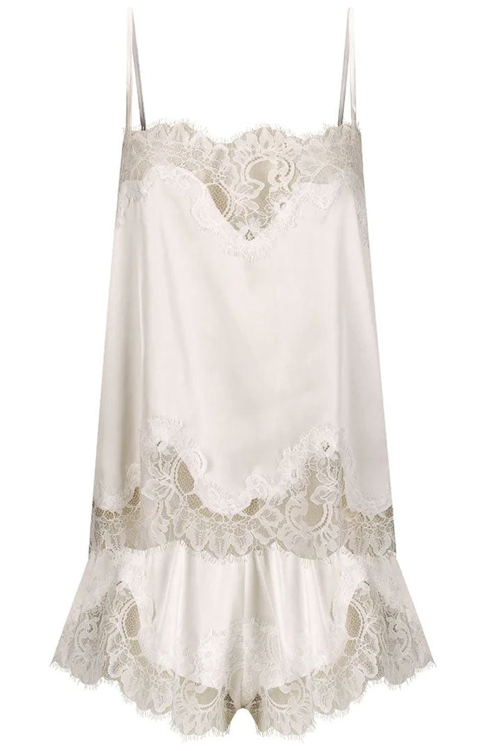 Moonlit Charm | Ivory Couture Satin & Lace Nightwear