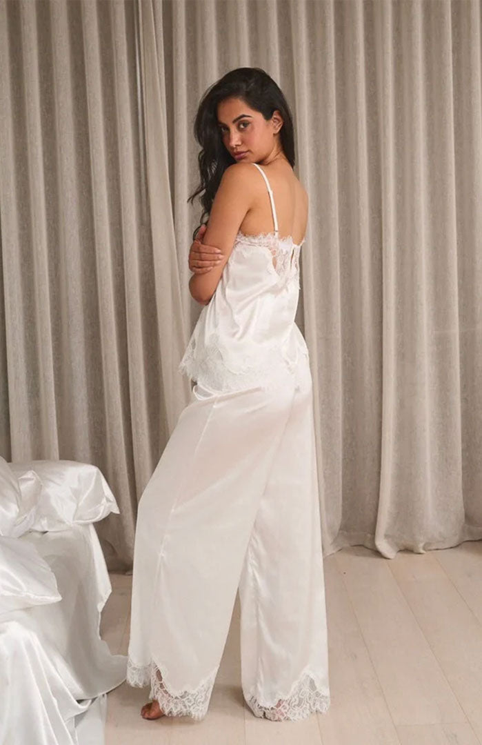 Celestial Grace | Ivory Couture Satin & Lace Loungewar