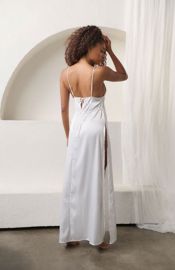 Eternal Embrace | White Couture Lace Satin Gown