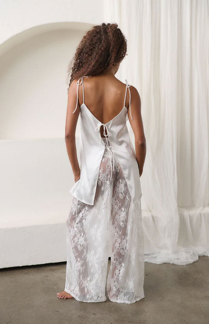 Aphrodite’s Dream | White Sheer Lace Pants Set
