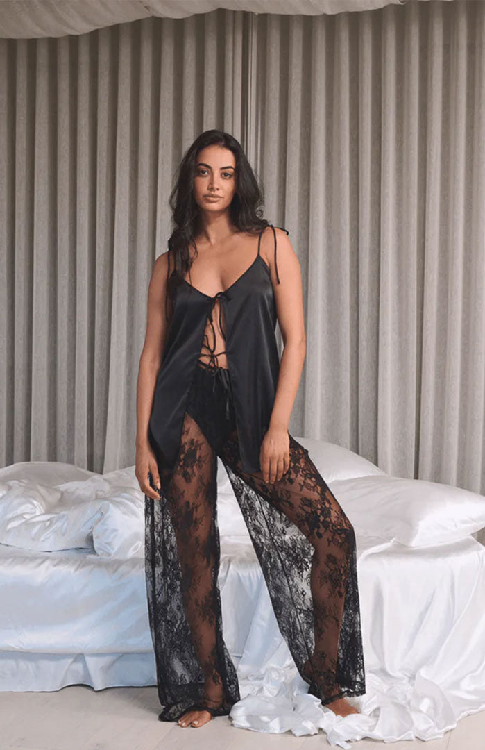 Aphrodite's Dream | Black Sheer Lace Pants Set Aphrodite's Dream | Black Sheer Lace Pants Set