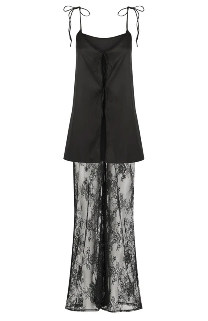 Aphrodite’s Dream | Black Sheer Lace Pants Set