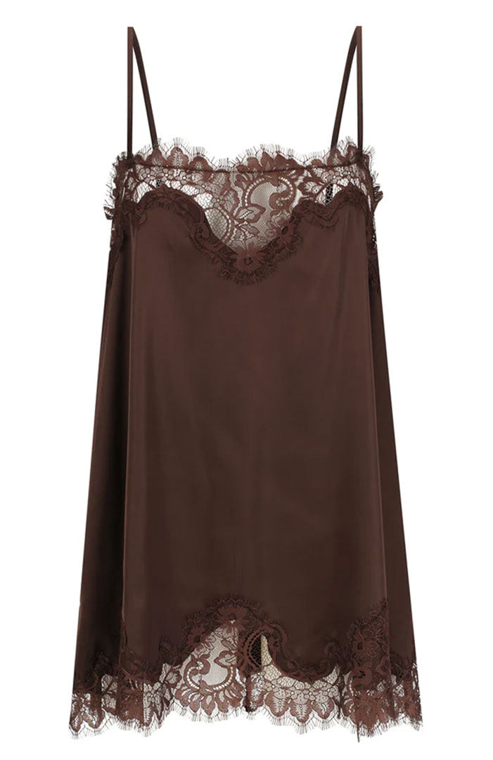 Espresso Kiss | Brown Lace Mini Slip