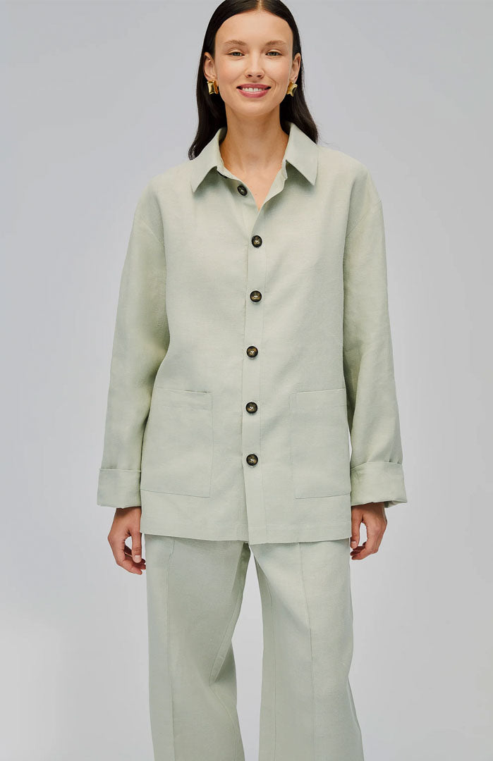 Mint Mist | Cotton-Linen Couture Co-ord Set