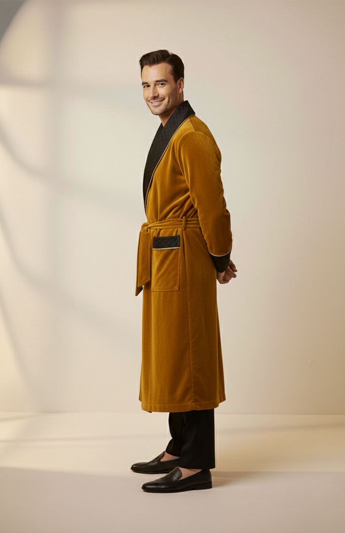 Malt Majesty | Quilted Velvet Robe for Men