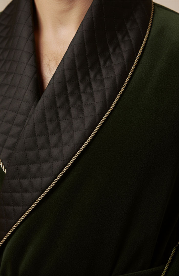 Emerald Estate | Quilted Velvet Robe for Men