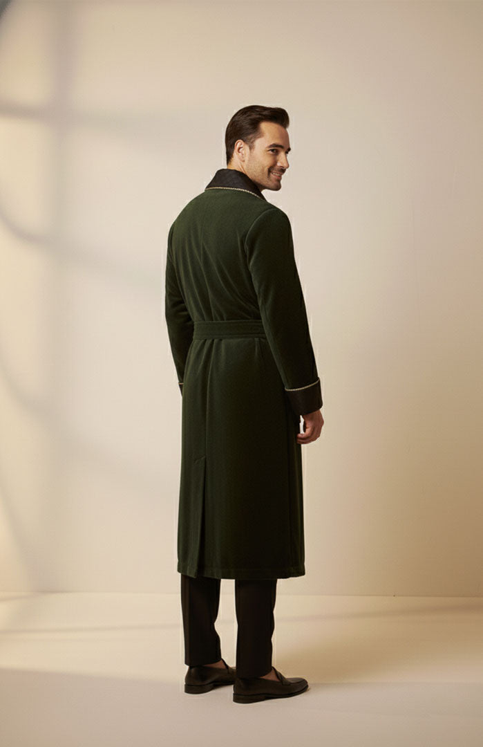 Emerald Estate | Quilted Velvet Robe for Men