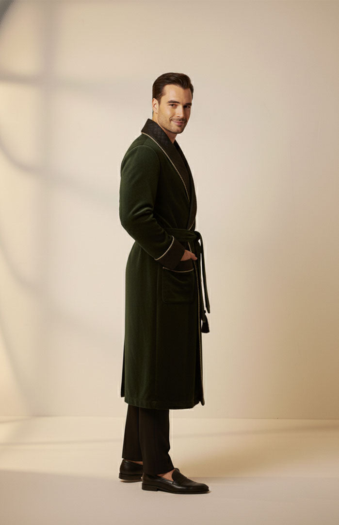 Emerald Estate | Quilted Velvet Robe for Men