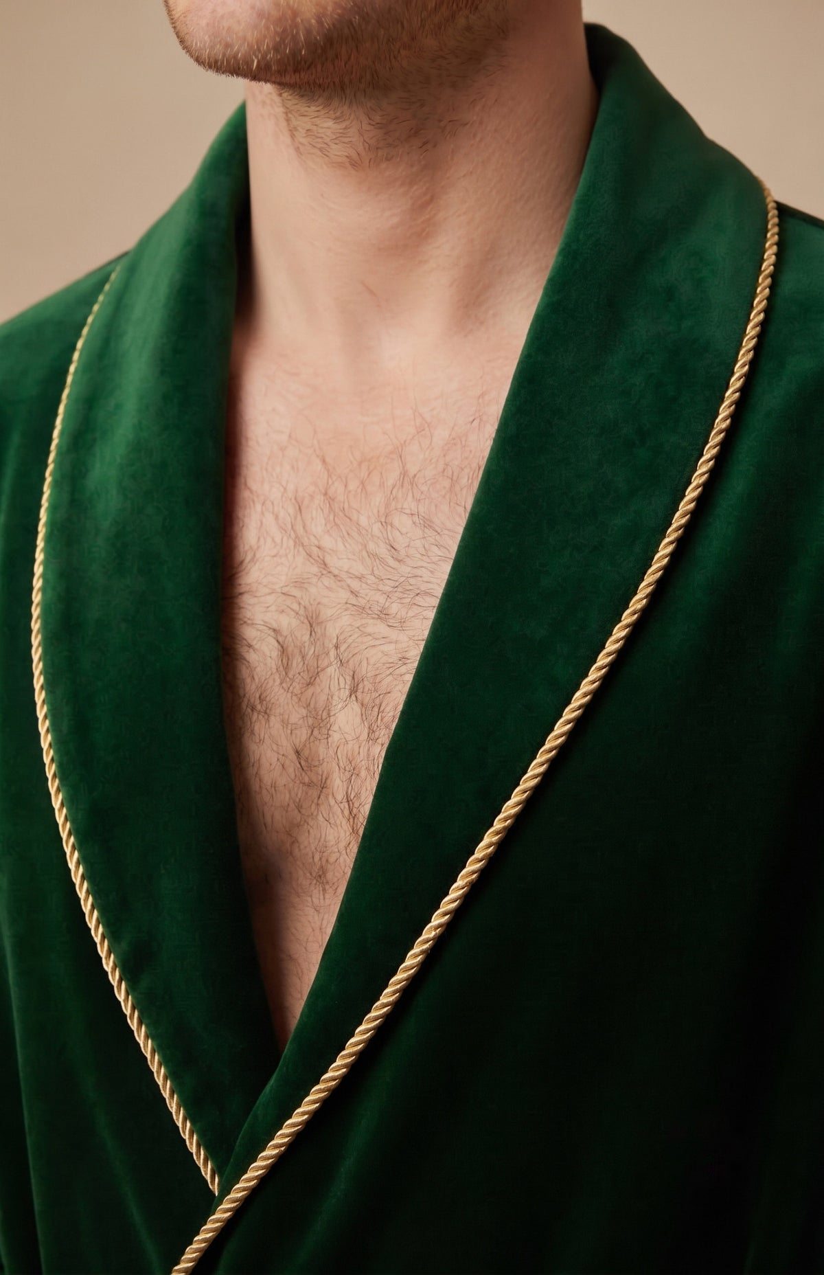 Glorious Green | Quilted Velvet Robe for Men