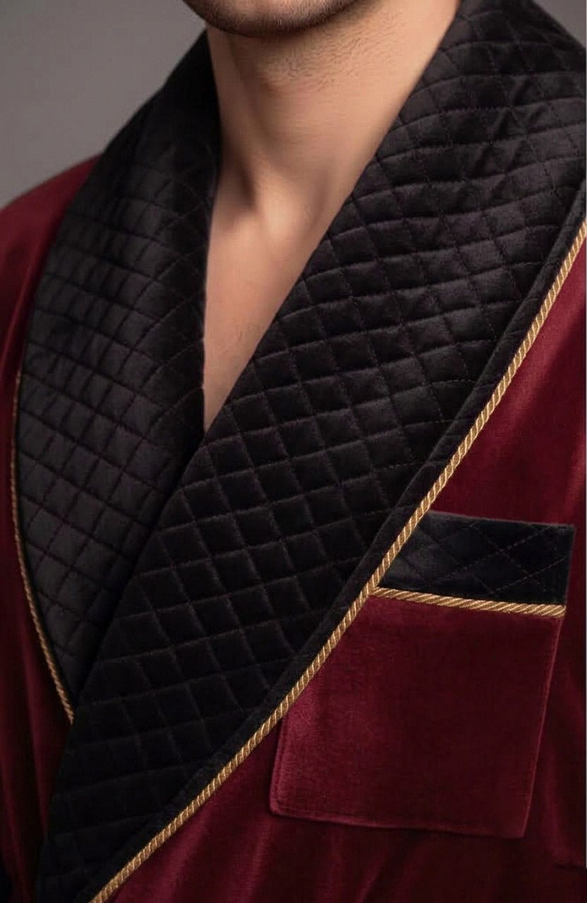 Red Malt Estate | Quilted Velvet Robe for Men