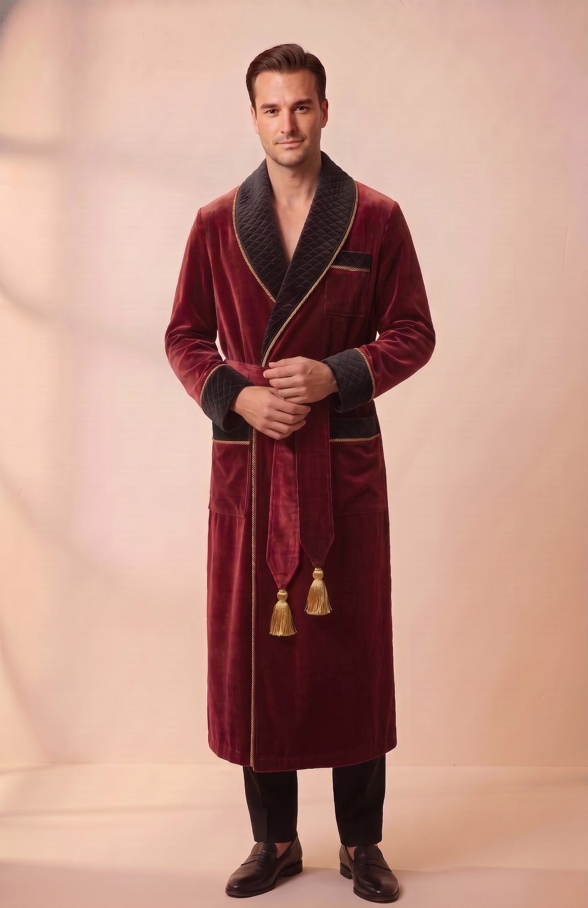 Red Malt Estate | Quilted Velvet Robe for Men