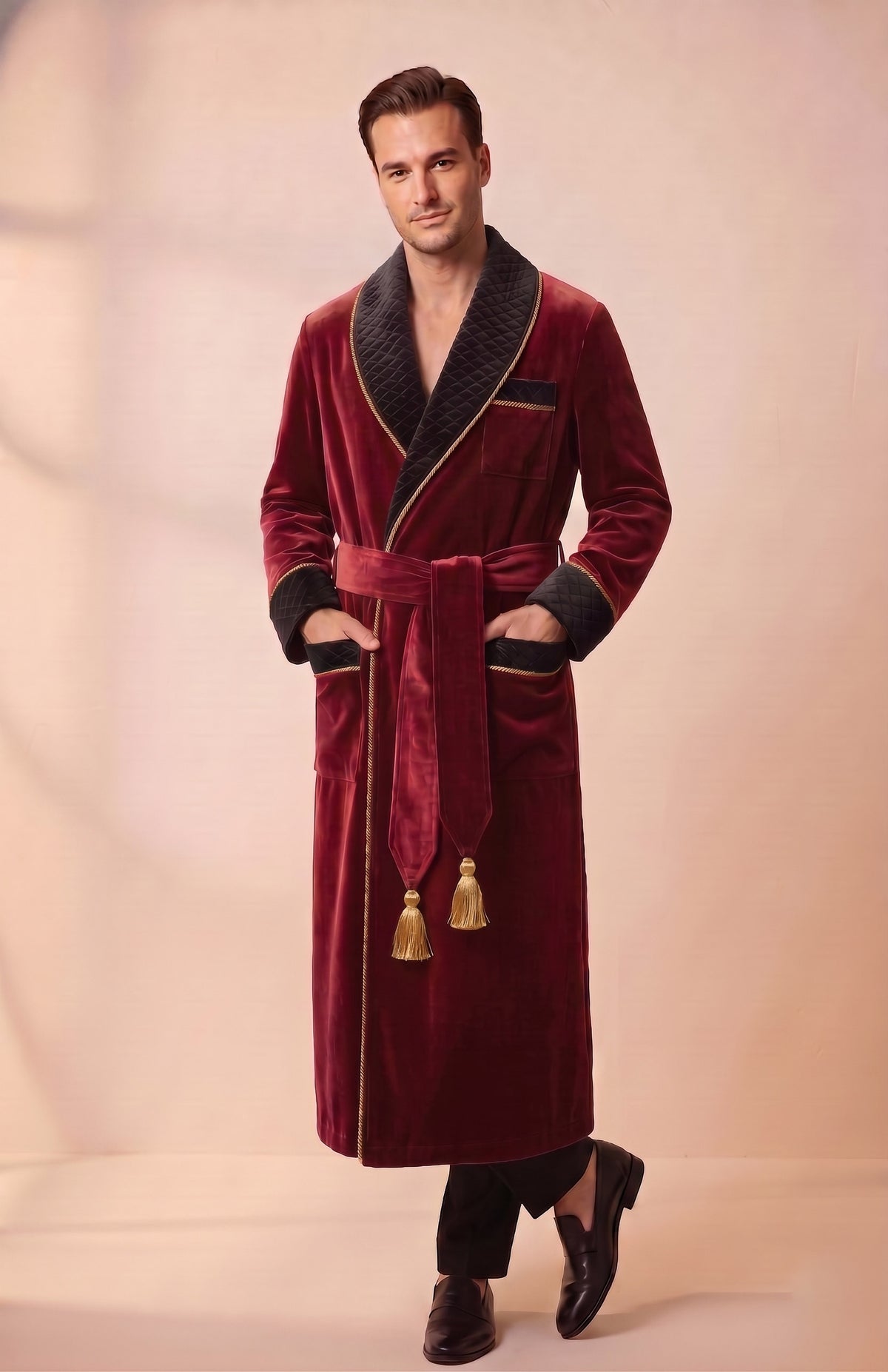 Red Malt Estate | Quilted Velvet Robe for Men