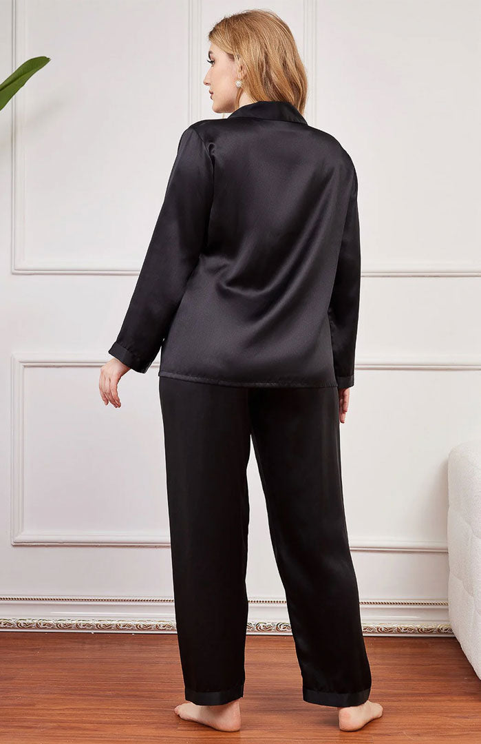 The Black Satin | Satin Plus Size Loungewear Set